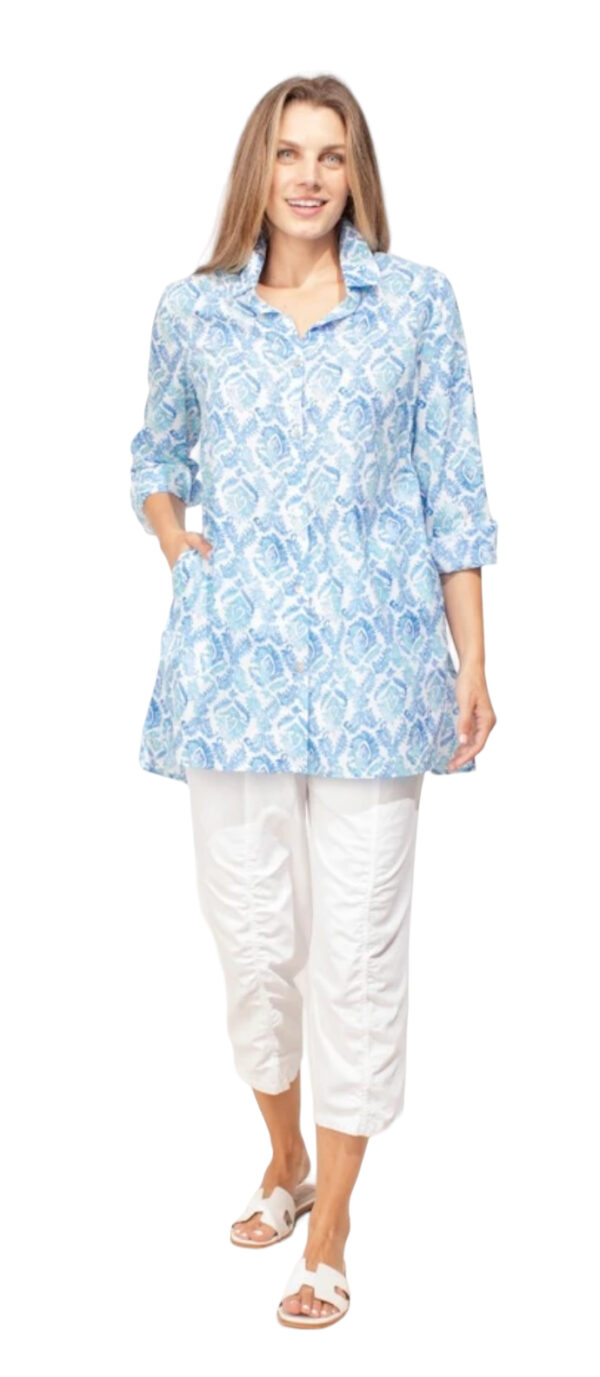ESCAPE BY HABITAT COTTON VOILE PRINT TUNIC BLOUSE*NOW 75% OFF* - Image 2