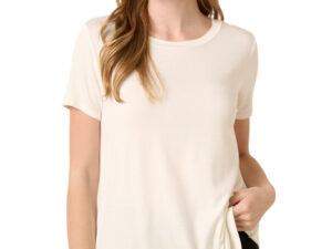 BAMBOO SCOOP NECK ROUNDED HEM