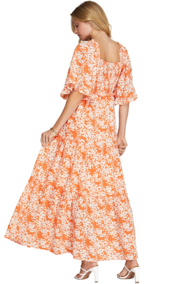 FLUTTER SLEEVE SMOCKED MAXI DRESS - Image 3