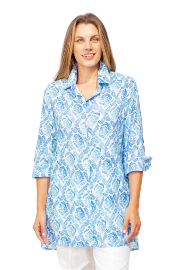 ESCAPE BY HABITAT COTTON VOILE PRINT TUNIC BLOUSE*NOW 75% OFF*