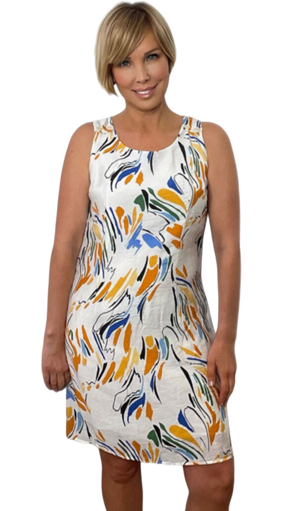 ETHYL WOVEN SLEEVELESS LINED PRINT DRESS - Image 2
