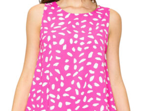SLEEVELESS ROUND NECK PRINT TOP