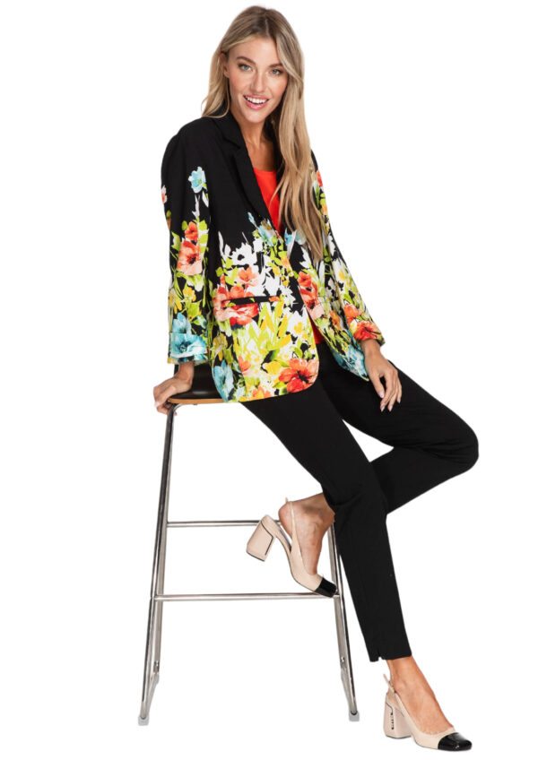 MULTIPLES 3/4 SLEEVE FLORAL PRINT WOVEN JACKET - Image 6
