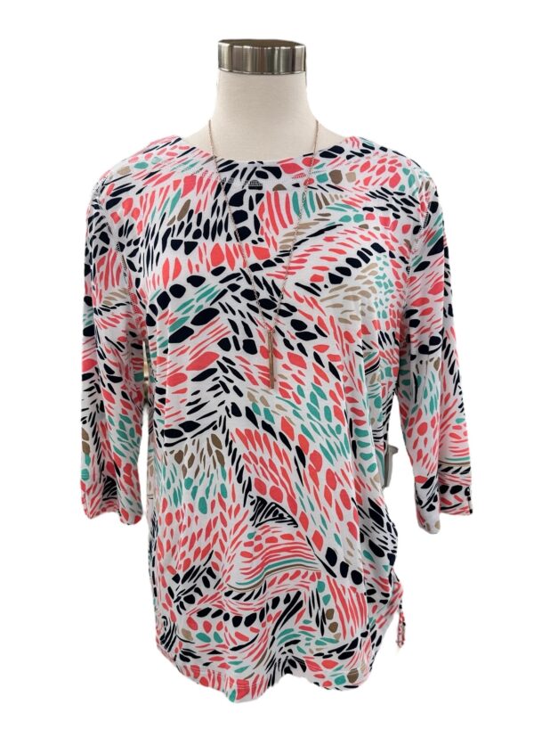 SOUTHERN LADY 3/4 SLEEVE SIDE TIE PRINT TOP - Image 7