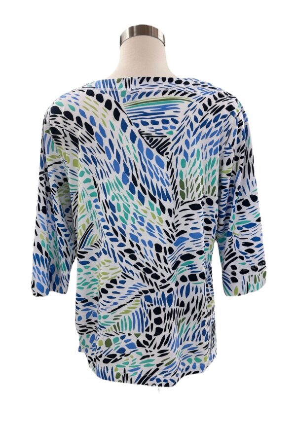 SOUTHERN LADY 3/4 SLEEVE SIDE TIE PRINT TOP - Image 4