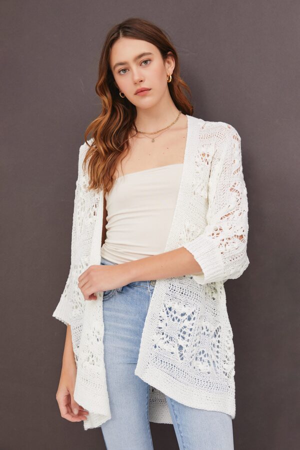 BE COOL CROCHET KNIT CARDIGAN