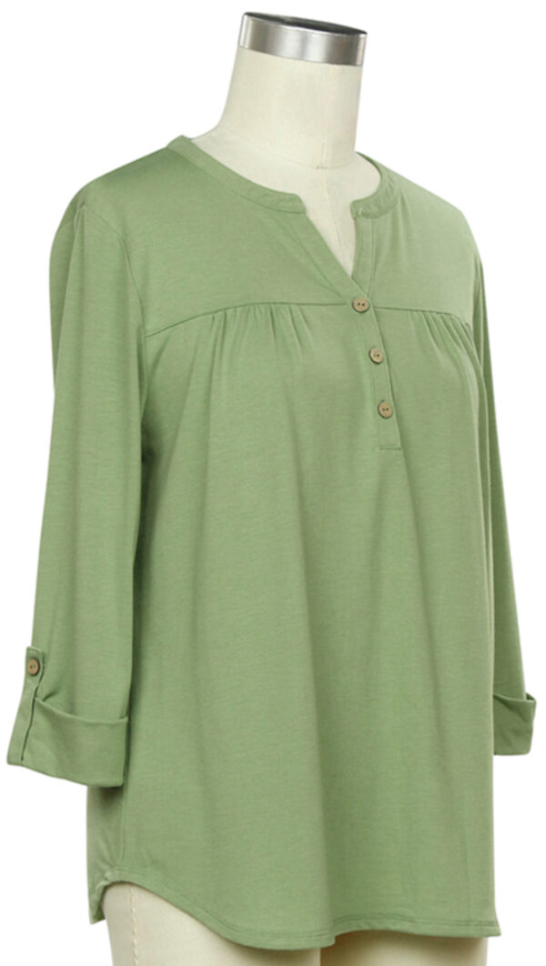 SOUTHERN LADY 3/4 SLEEVE KNIT HENLEY