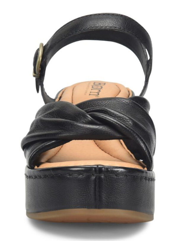 BORN SHOES MARCHELLE BLACK LEATHER WEDGE - Image 3