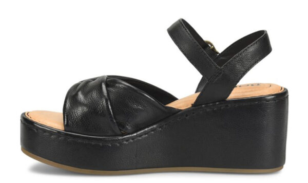 BORN SHOES MARCHELLE BLACK LEATHER WEDGE - Image 2