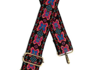 JOY SUSAN 2"BUTTERFLY EMBROIDERED GUITAR STRAP