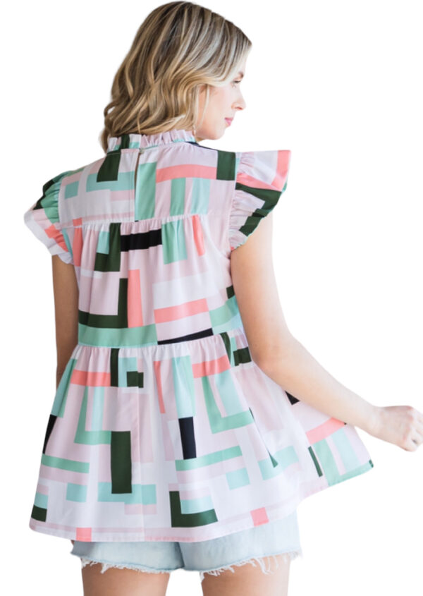 JODIFL TIERED CAP SLEEVE BABYDOLL TOP - Image 3