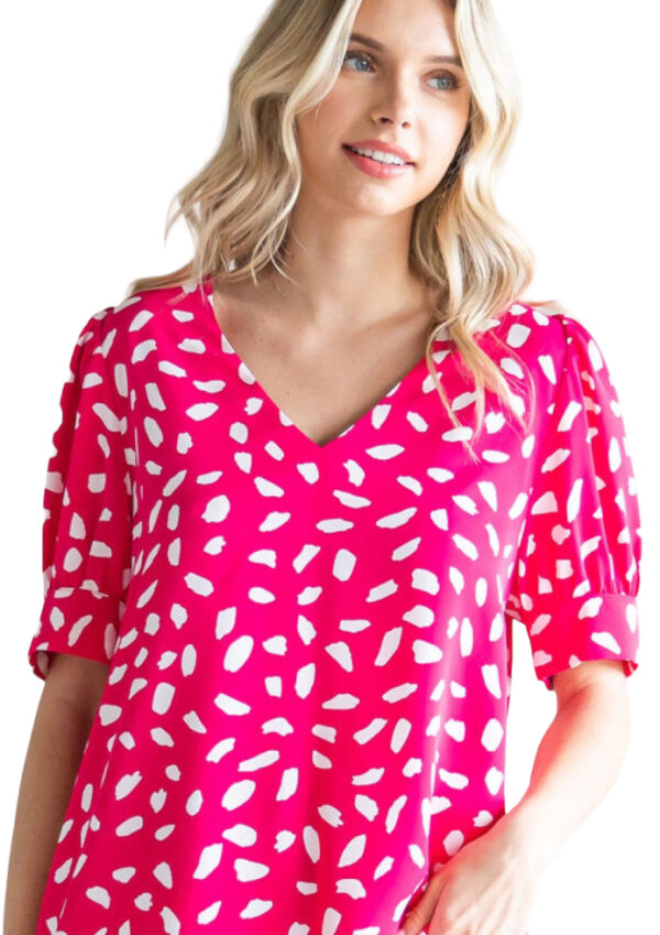 JODIFL V-NECK PUFF SLEEVE PRINT BLOUSE - Image 6