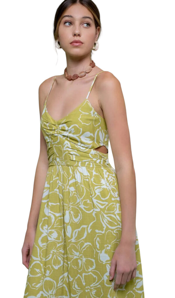BLUPEPPER FLORAL WAIST CUTOUT MIDI DRESS - Image 4