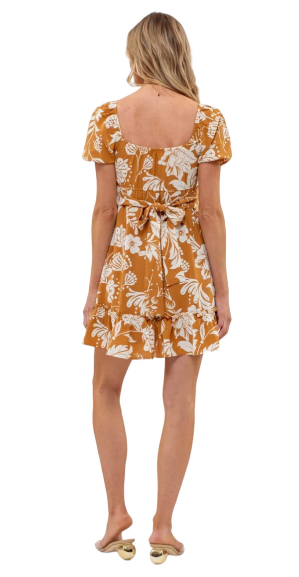 BLUPEPPER FLORAL PUFF SLEEVE BACK TIE DRESS - Image 7