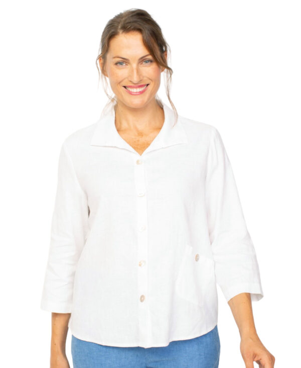 HABITAT EASY LINEN PLEAT BACK SHIRT