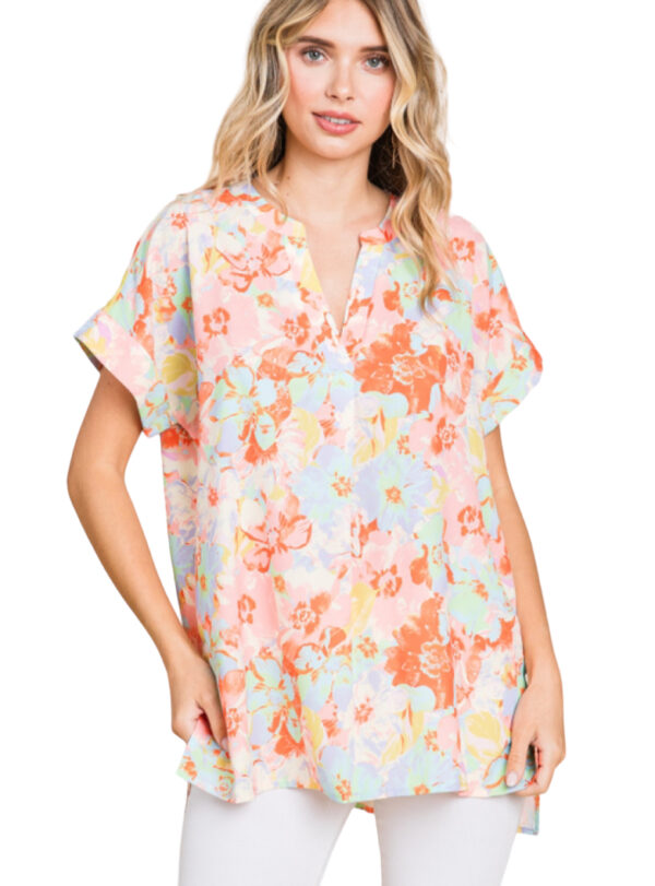 PRINT SEAMED BACK TUNIC
