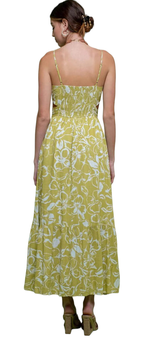 BLUPEPPER FLORAL WAIST CUTOUT MIDI DRESS - Image 3