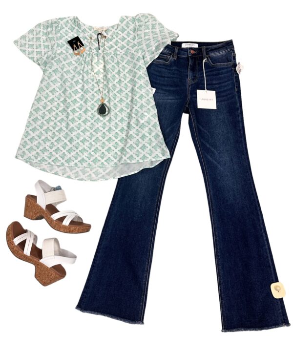 COTTON BLEU ETHNIC MOTIF PRINT V-NECK BLOUSE - Image 14