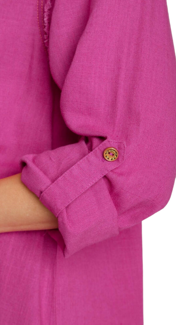 LINEN BLEND BUTTON FRONT BLOUSE - Image 5