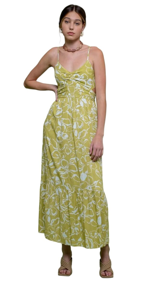 BLUPEPPER FLORAL WAIST CUTOUT MIDI DRESS - Image 5