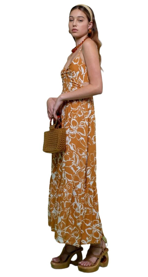 BLUPEPPER FLORAL WAIST CUTOUT MIDI DRESS - Image 7