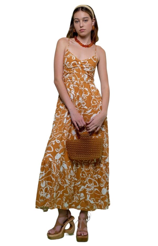 BLUPEPPER FLORAL WAIST CUTOUT MIDI DRESS - Image 9