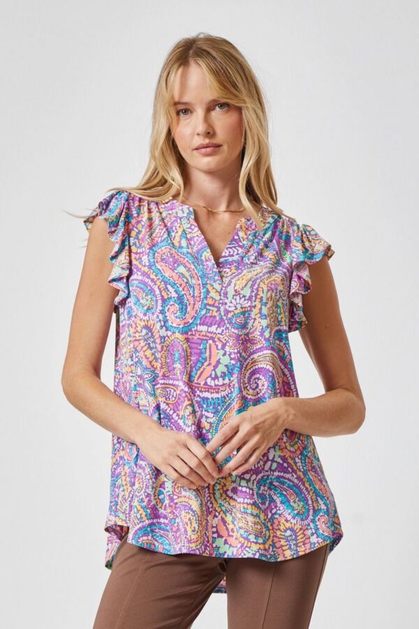 DEAR SCARLETT FLUTTER SLEEVE  LIZ TOP