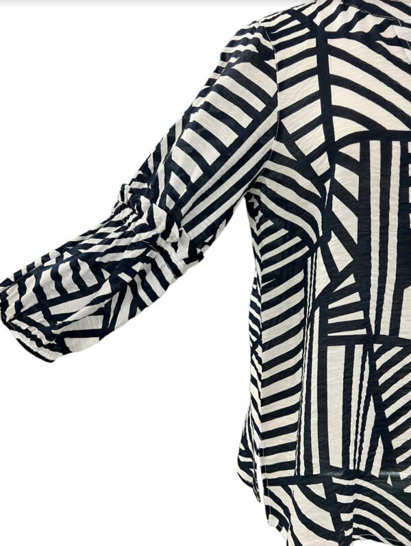 MULTIPLES Y-NECK STRIPE BELL SLEEVE TOP - Image 5