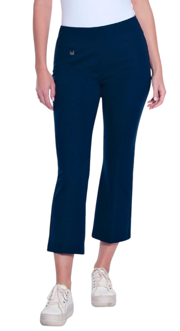 MULTIPLES NAVY PULL ON CROP FLARE PANT - Image 7