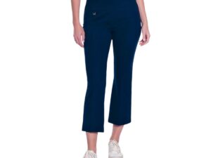MULTIPLES NAVY PULL ON CROP FLARE PANT