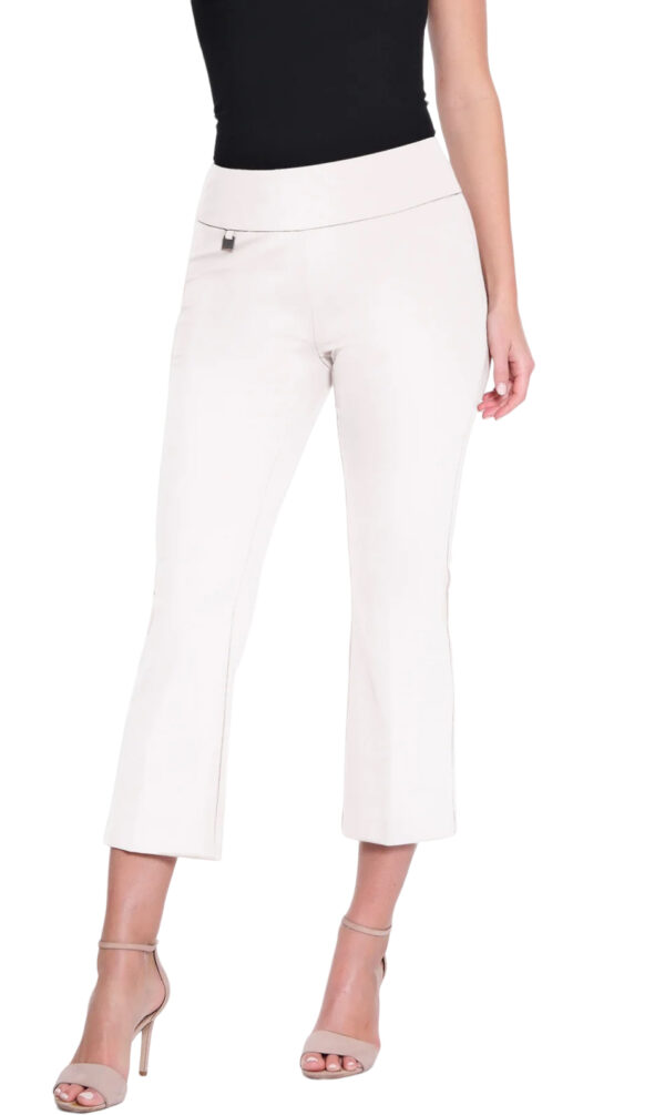 MULTIPLES WHITE PULL ON CROP FLARE PANT - Image 7
