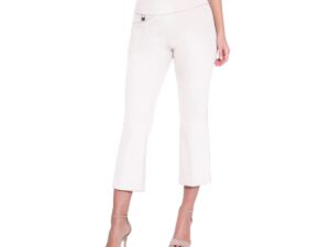 MULTIPLES WHITE PULL ON CROP FLARE PANT
