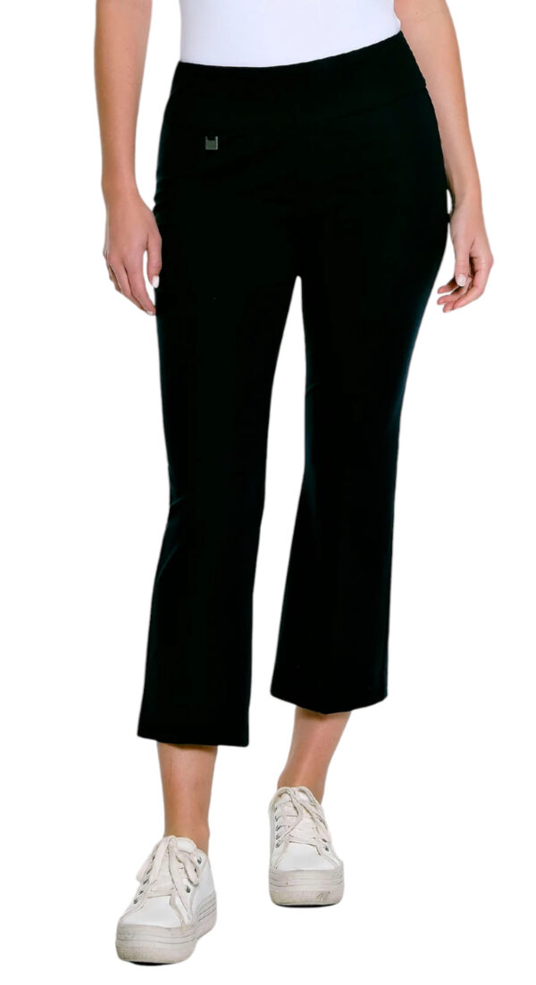 MULTIPLES BLACK PULL ON CROP FLARE PANT - Image 8