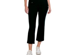 MULTIPLES BLACK PULL ON CROP FLARE PANT