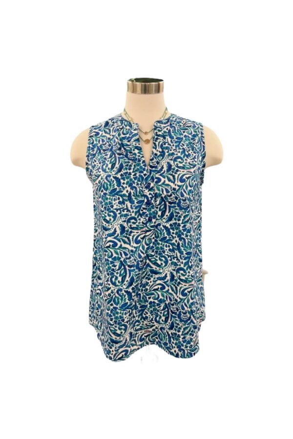 KEREN HART SLEEVELESS FLORAL BLOUSE