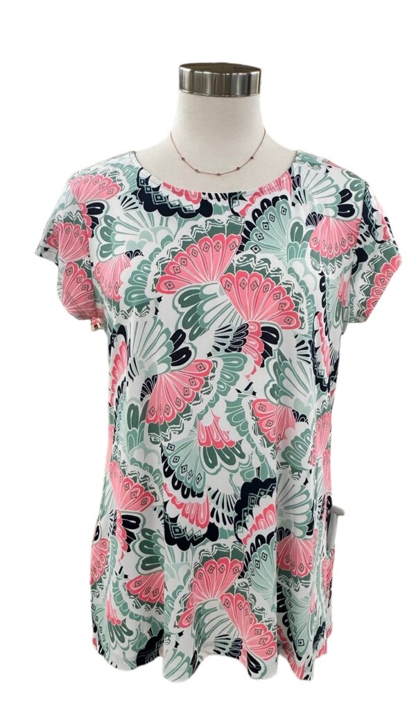 SOUTHERN LADY CAP SLEEVE BUTTERFLY PRINT TOP - Image 4