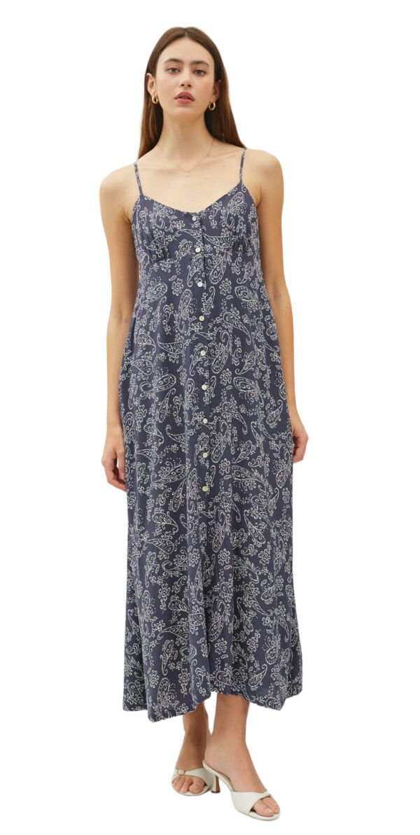 BE COOL INDIGO PAISLEY MIDI DRESS - Image 4