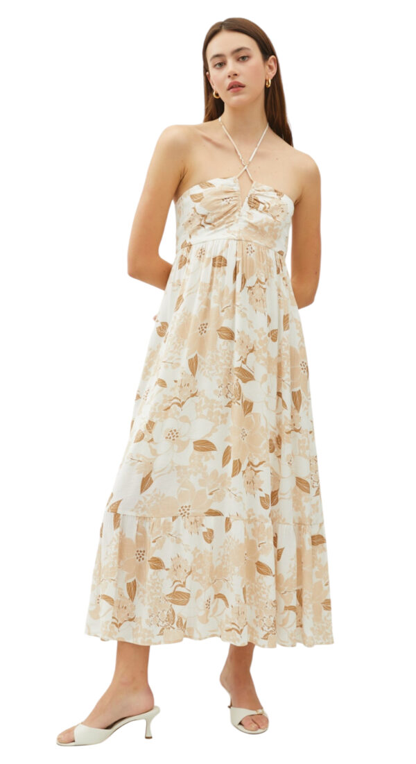 BE COOL TAUPE FLORAL MIDI DRESS - Image 5