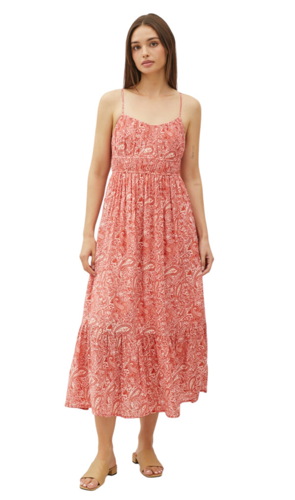 BE COOL RED PAISLEY MIDI DRESS - Image 6