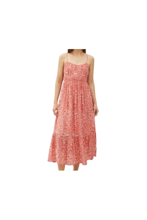 BE COOL RED PAISLEY MIDI DRESS