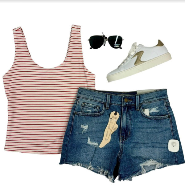 BE COOL STRIPED SCOOP NECK TANK - Image 11