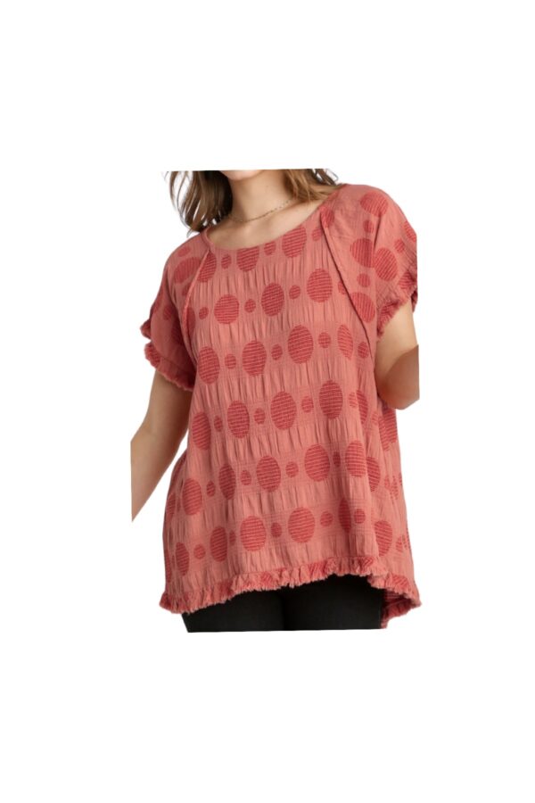 UMGEE LINEN BLEND RAGLAN SLEEVE TOP