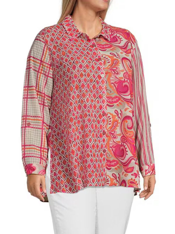 MULTIPLES MULTI PRINT CRINKLE BLOUSE - Image 4