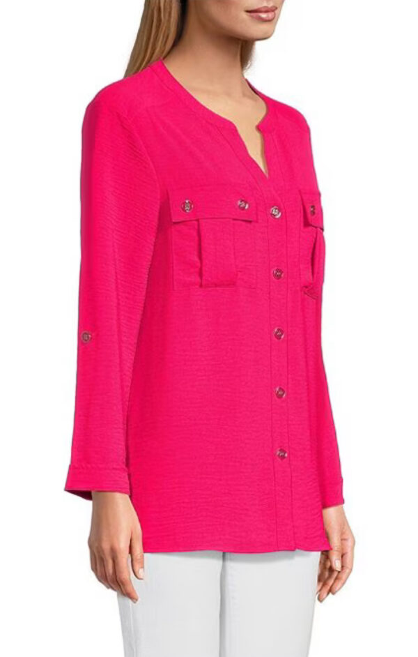 MULTIPLES CRINKLE TAB SLEEVE BLOUSE - Image 5