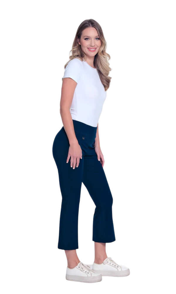 MULTIPLES NAVY PULL ON CROP FLARE PANT - Image 6
