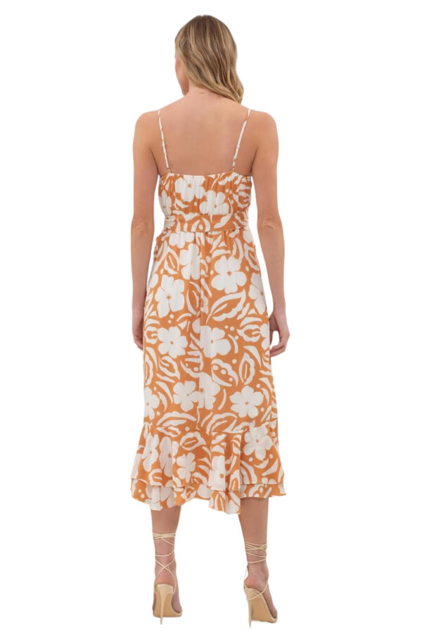 BLUPEPPER FLORAL WRAP BELTED MIDI DRESS - Image 2