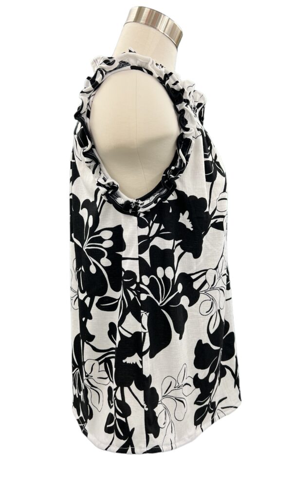SEVEN FORTY TWO FLORAL SMOCKED SHOULDER HENLEY TANK - Image 3