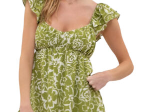 BLUPEPPER EMPIRE WAIST FLORAL MIDI DRESS