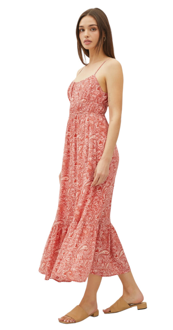 BE COOL RED PAISLEY MIDI DRESS - Image 3