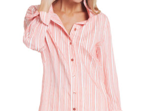 MULTIPLES WIRE COLLAR STRIPED BLOUSE
